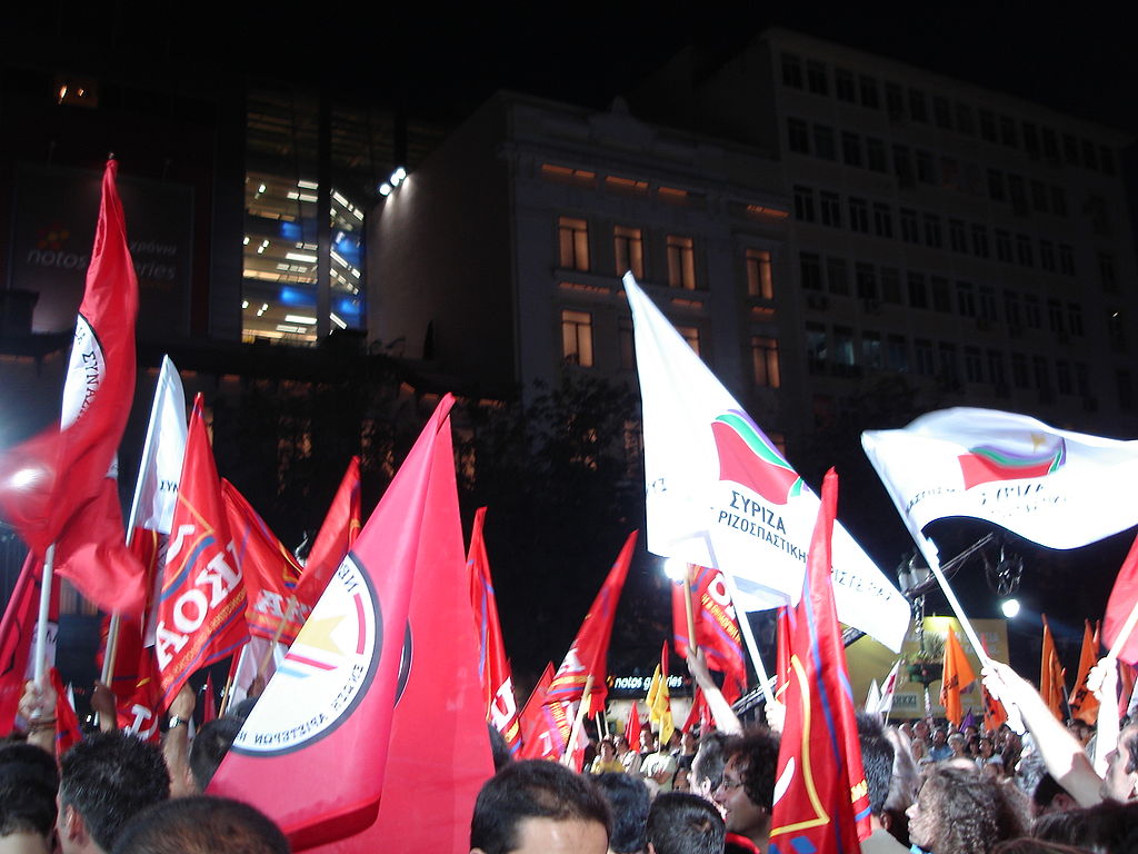 Manifestación del partido politico SyrizaDe Michalis Famelis - Trabajo propio, CC BY-SA 3.0, https://commons.wikimedia.org/w/index.php?curid=2731337