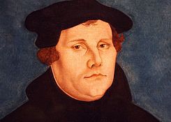 Lutero y Las 95 tesis; retrato de Lutero